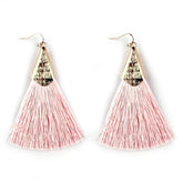 Basic Fringe Gold Capped Tassel Earrings